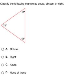 Classify the following triangle as acute obtuse or right apex